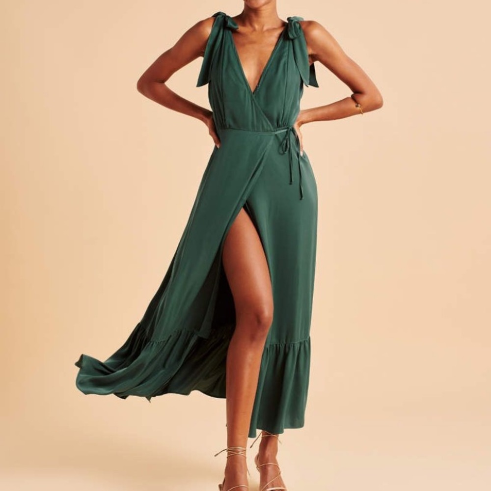Turquoise green Abercrombie and Fitch maxi dress